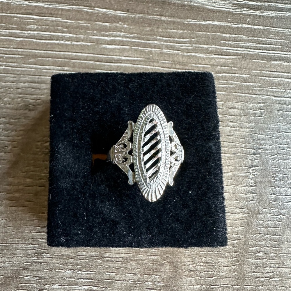 Art Deco Watermark Shield 925 Silver Vintage Ring Ring Silver Elegant Engraving